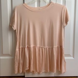 Urban Outfitters Blush Peplum Tee